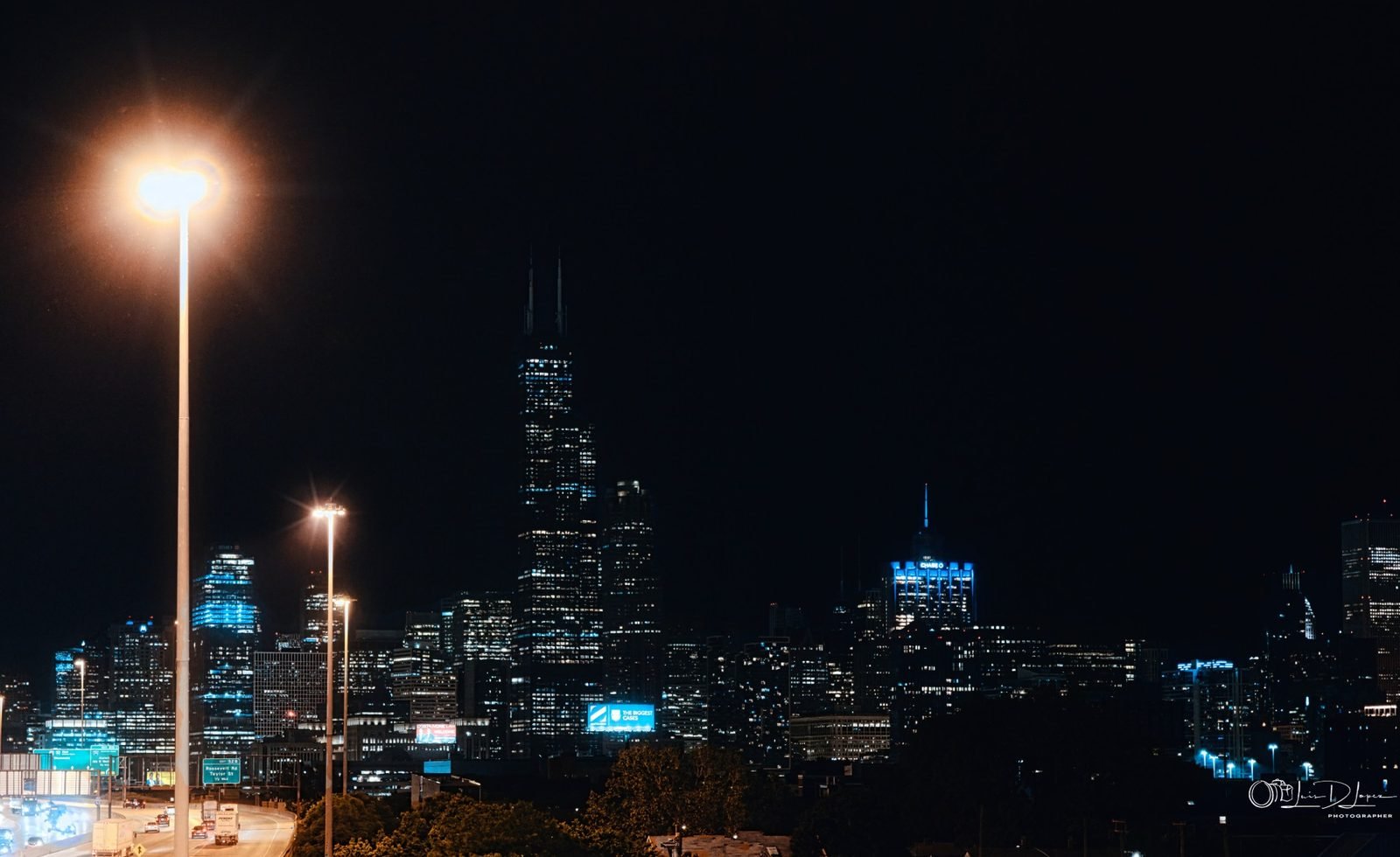Skyline de Chicago de noche